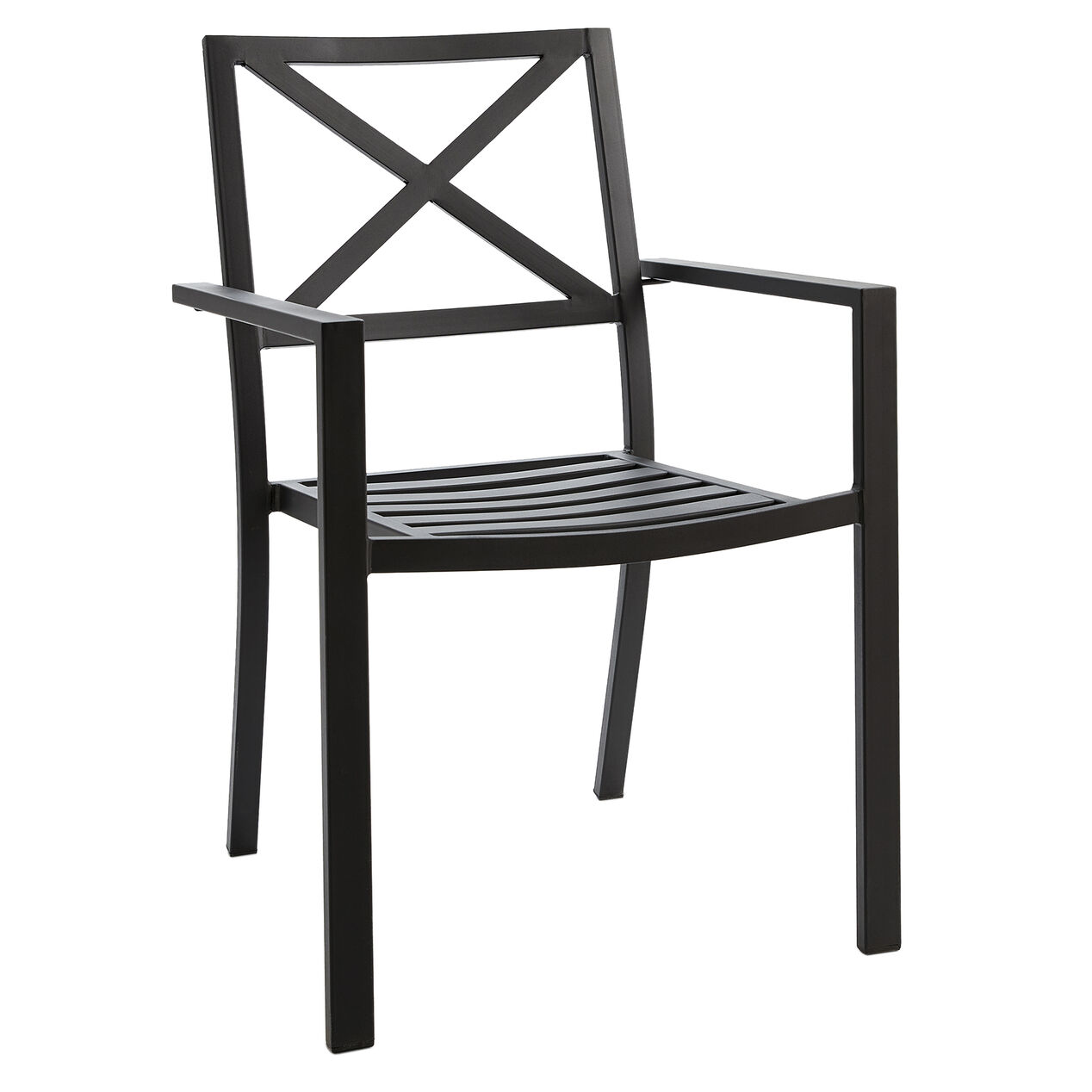 Black Steel XBack Dining Chair At Home