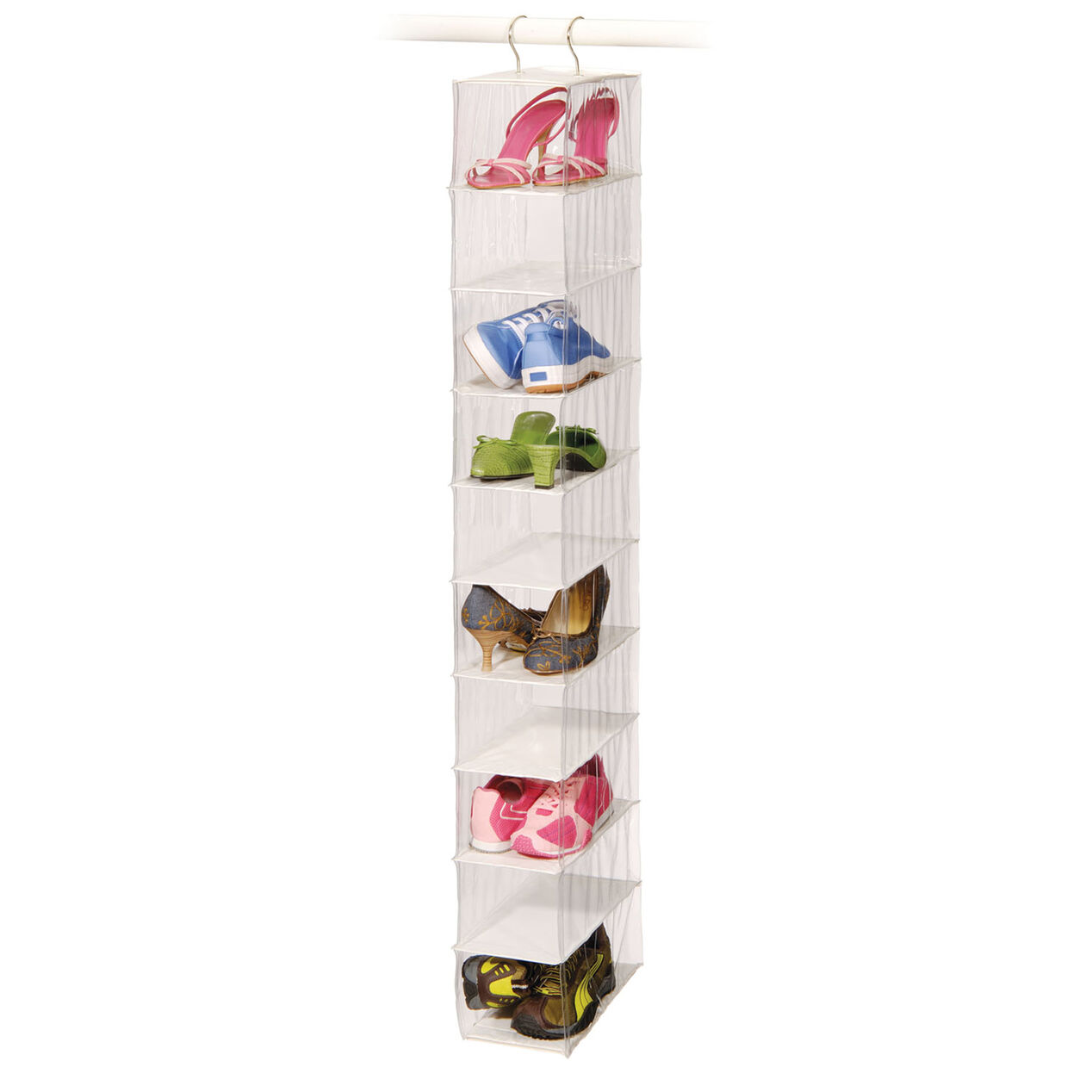 10 Compartment Shoe Organizer Clear At Home