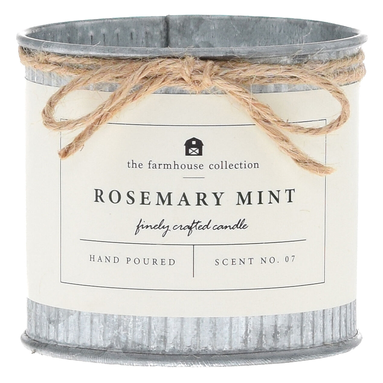 Rosemary Mint Candle in Rustic Metal Jar, 7 oz. At Home