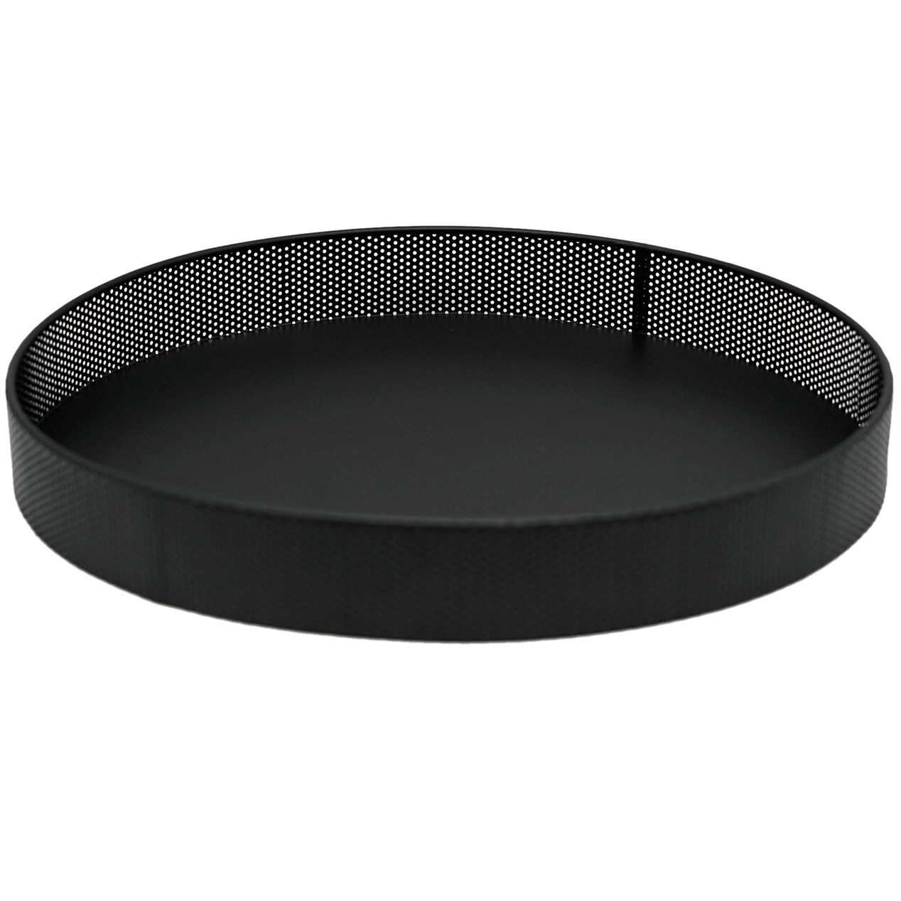 Black Metal Round Tray, 16" At Home