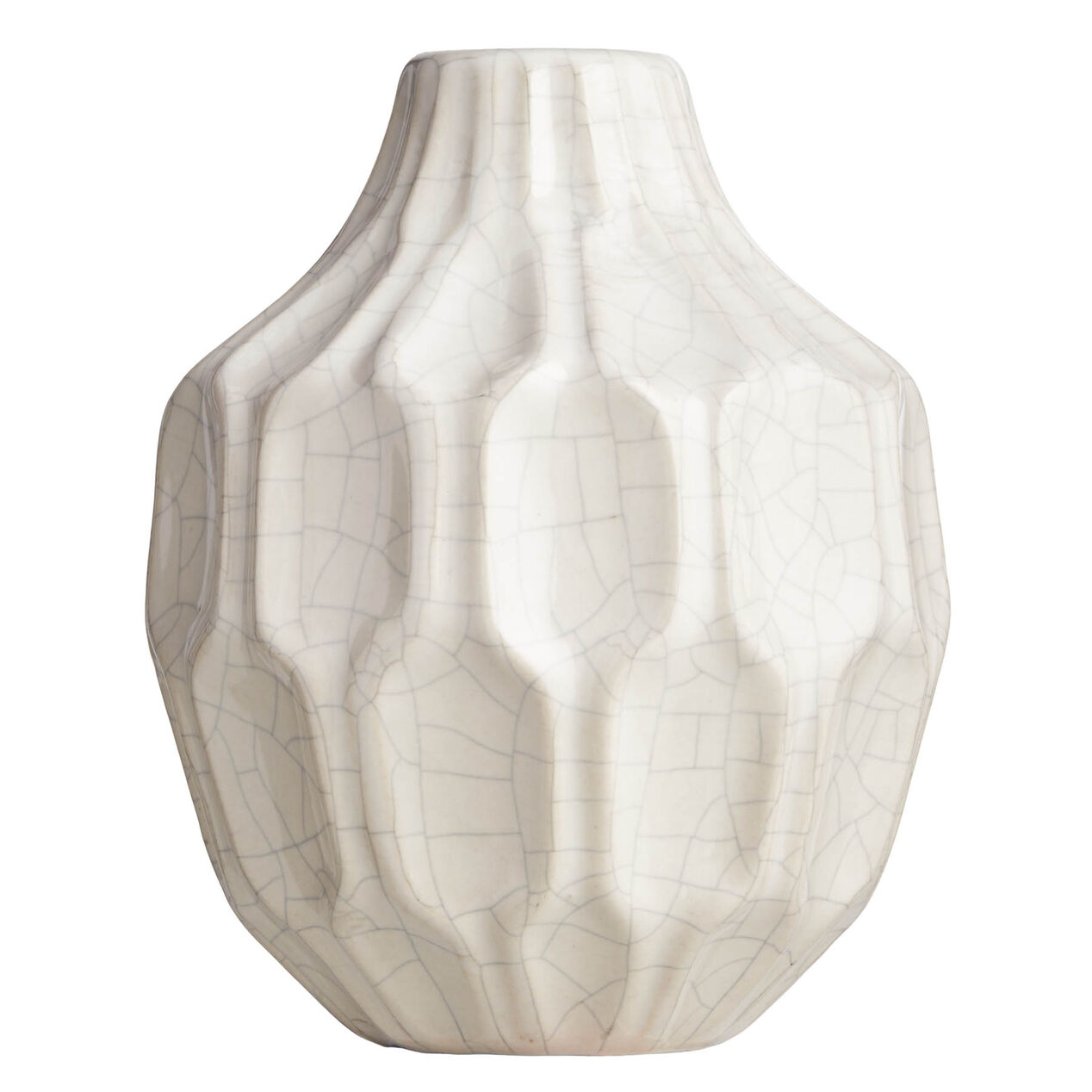 White Ceramic Vase, 6" At Home