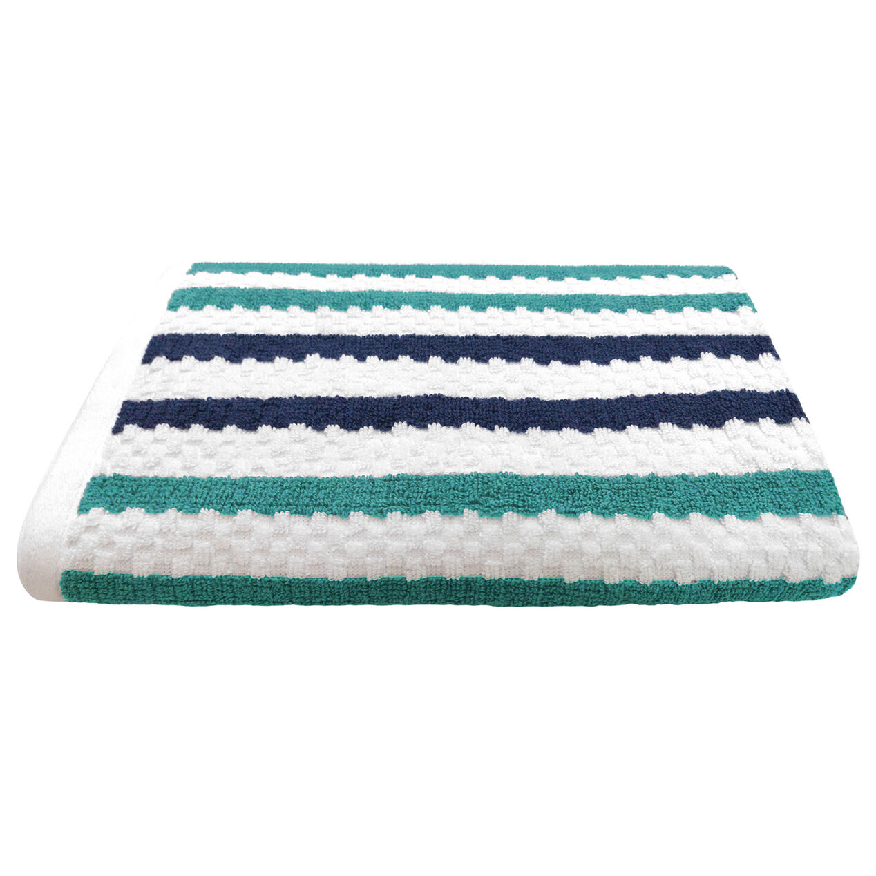 Mitchell Striped Bath Towel, Teal At Home