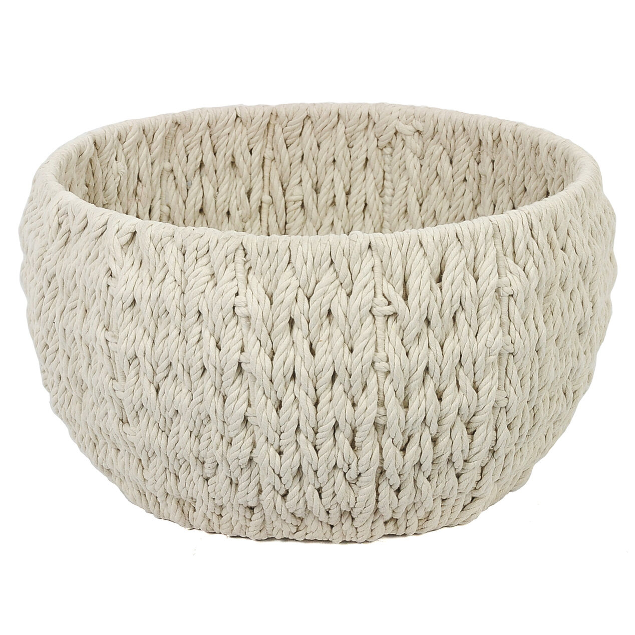 Cotton Rope Basket, Large (19"), Ivory At Home