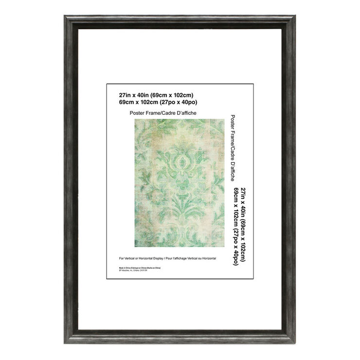 27 X 40in Miranda Gray and Black Poster Frame At Home