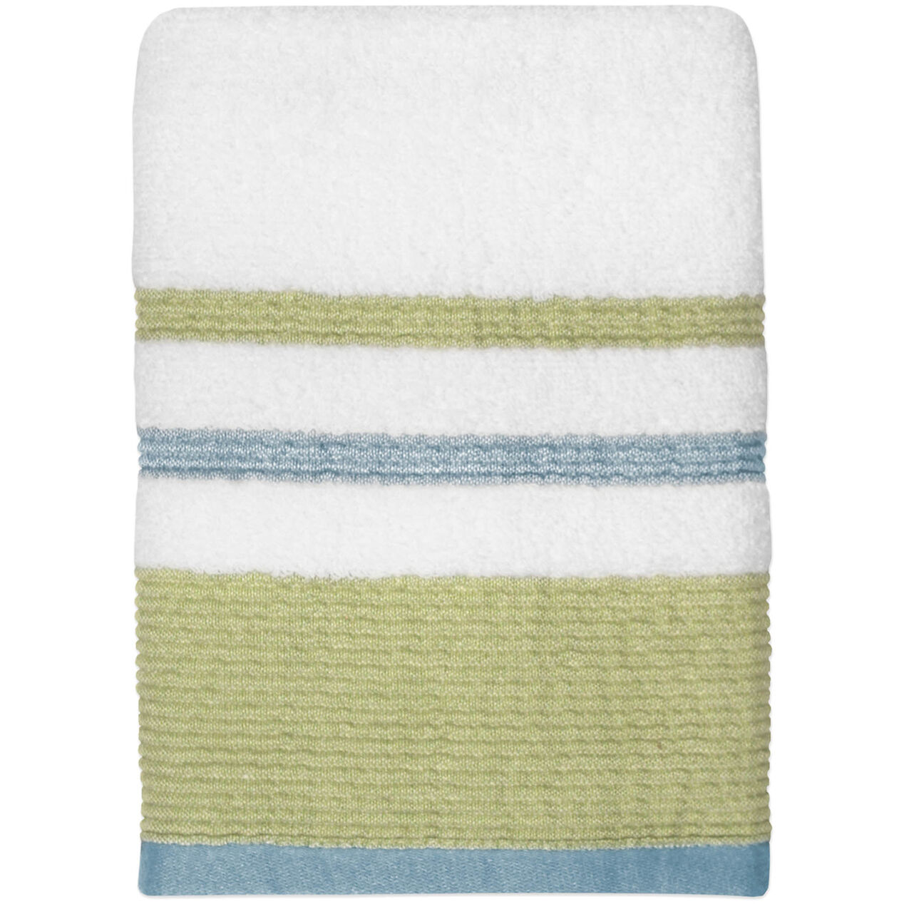 Samantha Striped Hand Towel, Sage Green/Blue At Home