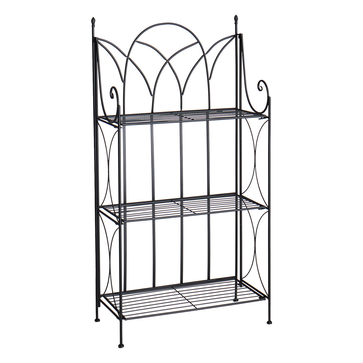 Gothic Black Metal 3Tier Baker’s Rack, 47.8" At Home