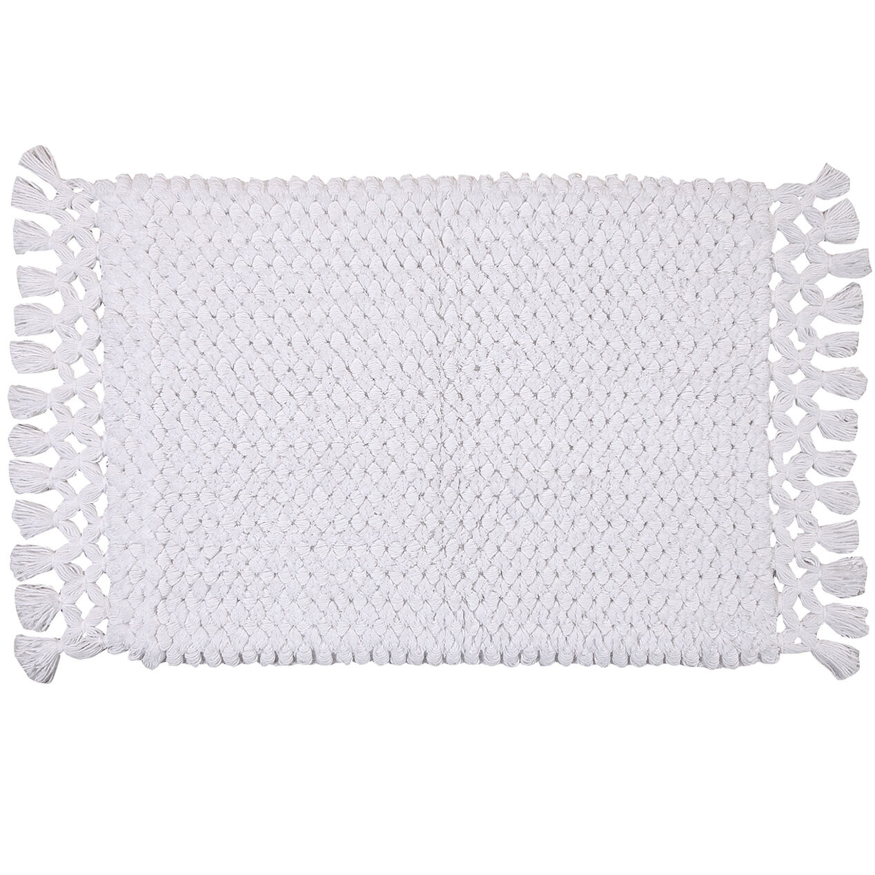 White Omaha Cotton Rug 21 x 34in. At Home