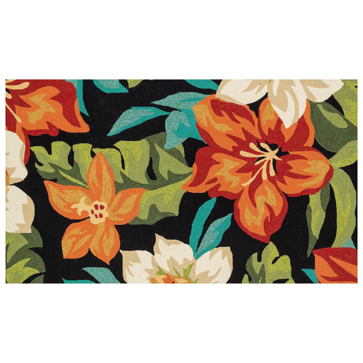 E104 Tropical Floral Indoor/Outdoor Rug 3x5 ft At Home