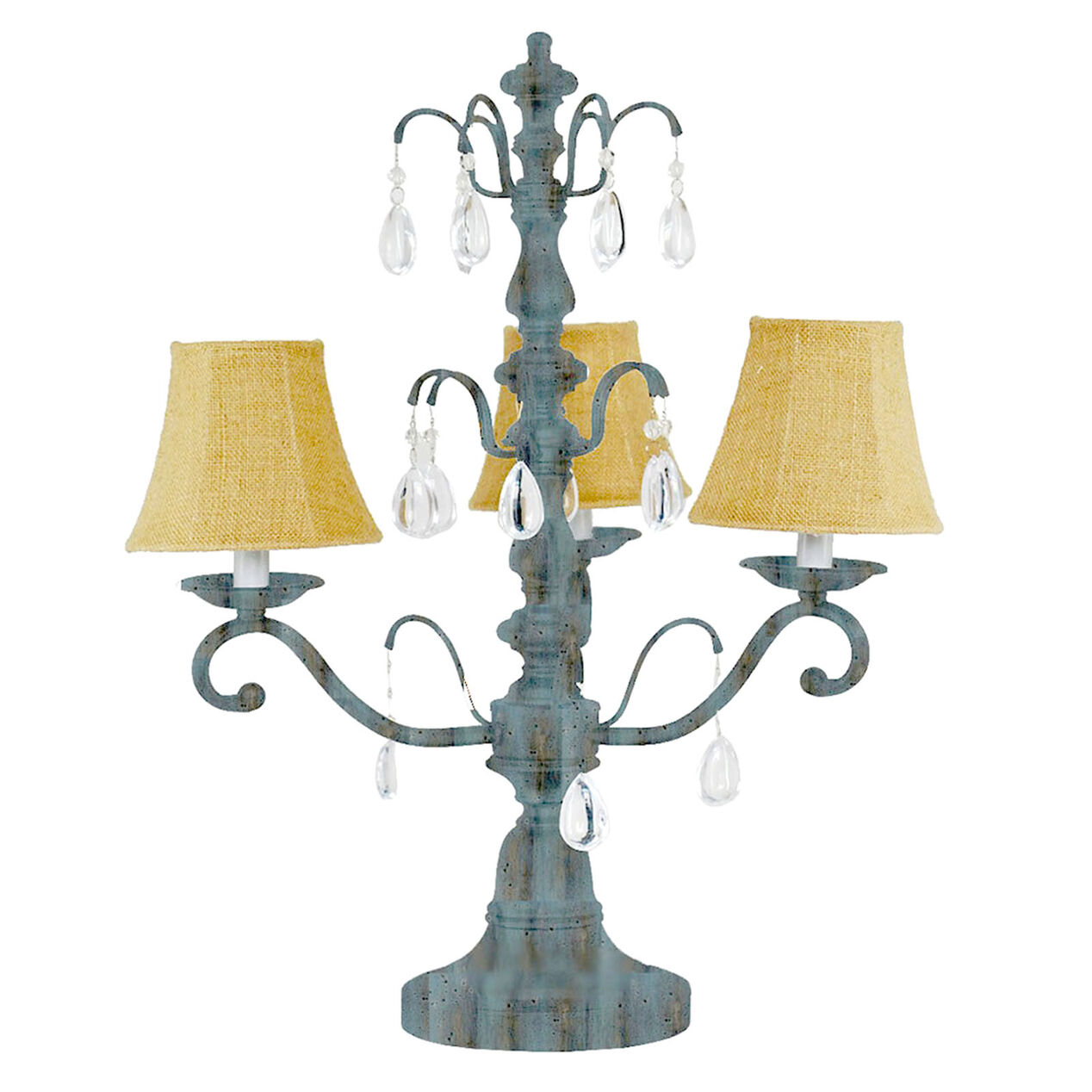 Blue and Gold Chandelier Lamp 18 in. (shade sold separately) At Home
