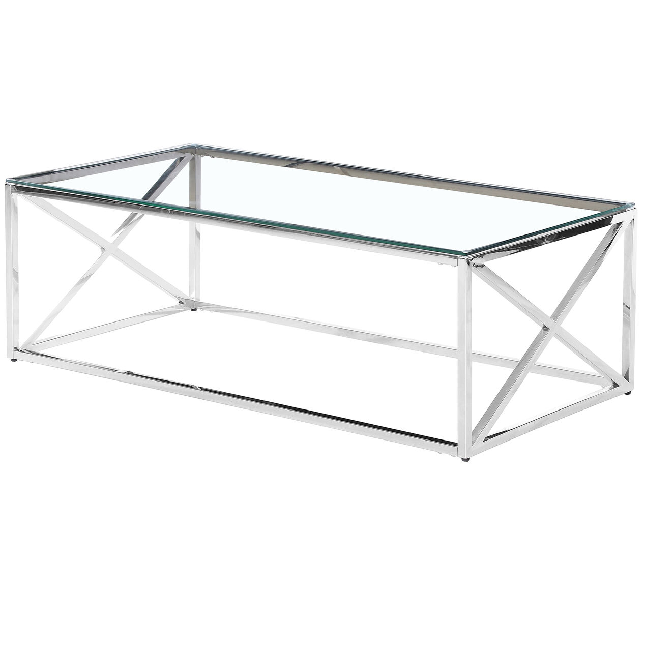 Lola Stainless/Glass Coffee Table At Home