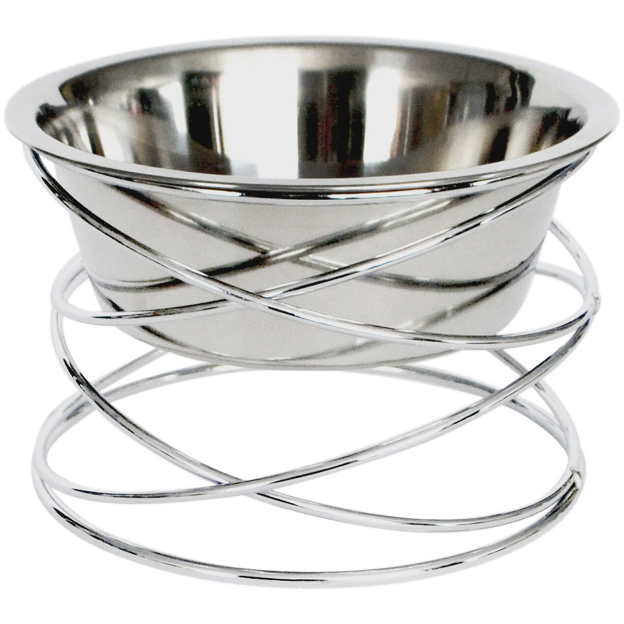 ABST PET BOWL/WIRE STAND CHRM At Home