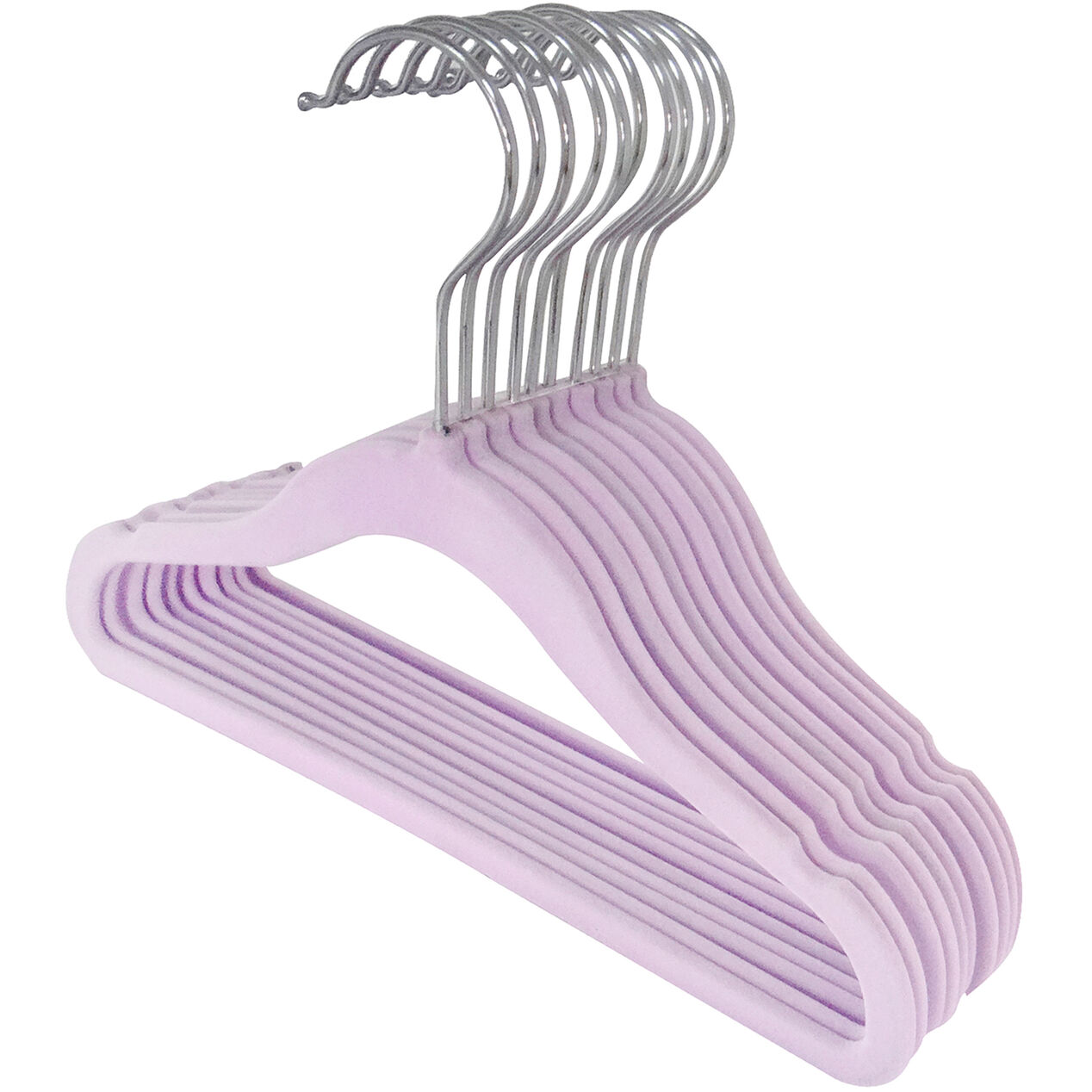 Kids’ Flocked Hangers, 10Pack, Purple At Home
