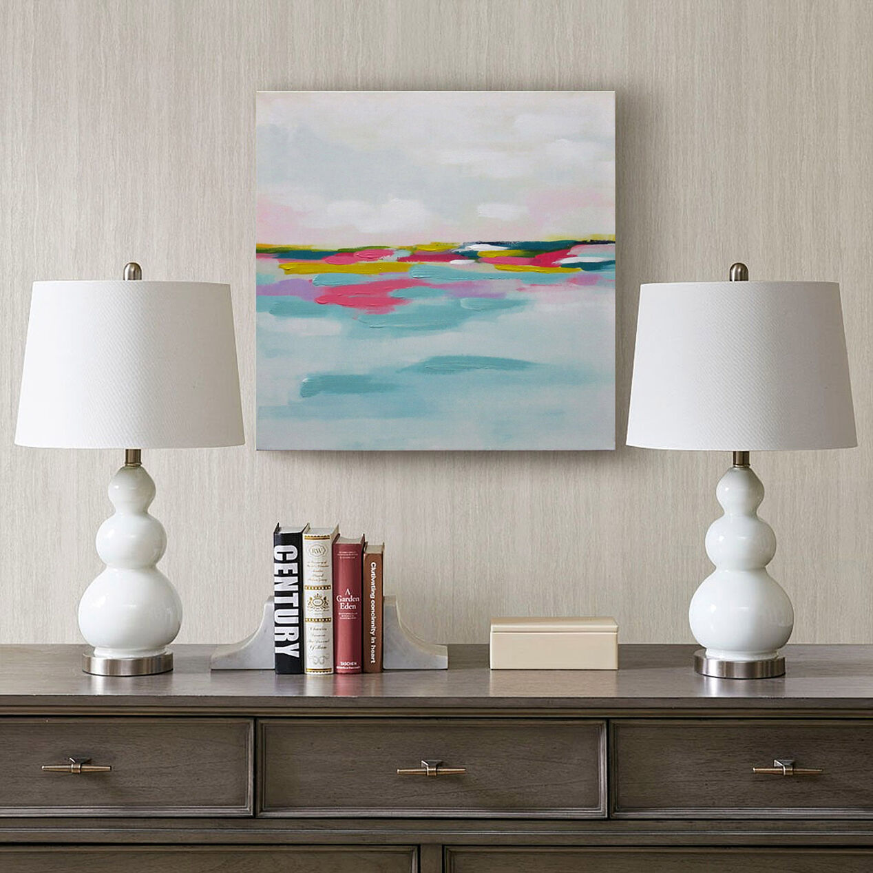 Rainbow Horizon Canvas Wall Art At Home