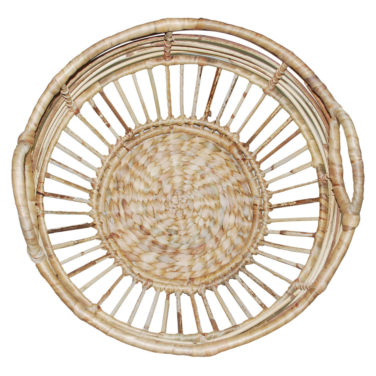 OpenWeave Rattan Basket with Handles, 16" At Home