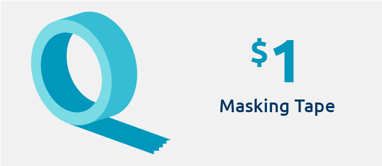 Masking tape for a dollar