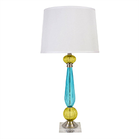 Eclectic Blue and Green Table Lamp