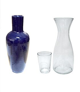 Clear and colored glass vases