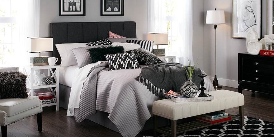 Black and white bedroom