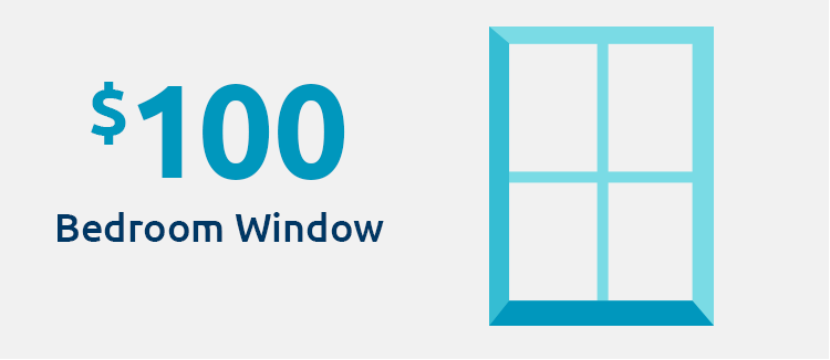 Bedroom window for hundred dollars.