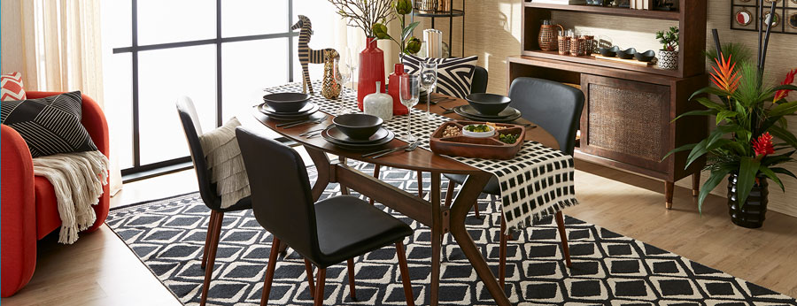 Dining Room decorated in a chic modern style